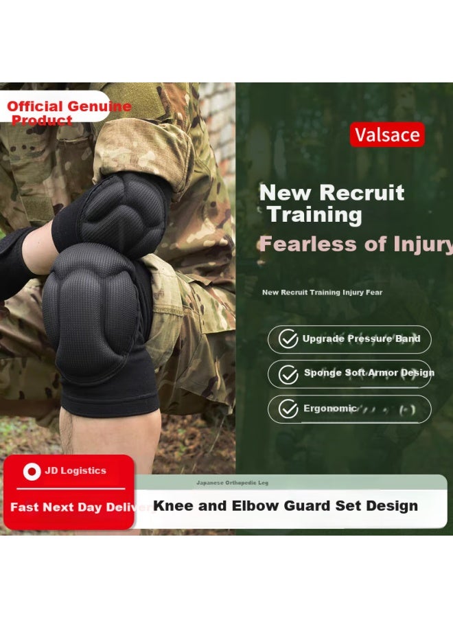 Valsace New Recruit Tactical Crawling Knee And Elbow Pad Set, Kneeling Position Built-in Protective Gear, Pre-enlistment Military Training Anti-collision Protective Equipment - Image 1