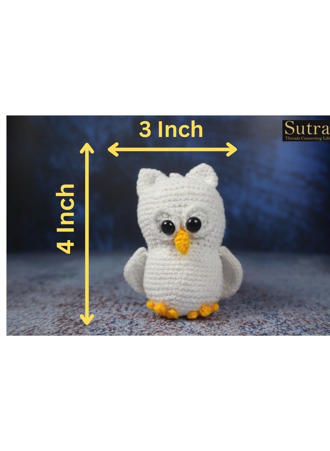 سوترا لعبة كروشيه على شكل بومة بيضاء صغيرة من سوترا | لعبة أميجورومي محشوة على شكل بومة لطيفة | هدية بومة بيضاء جميلة مصنوعة يدويًا لأعياد الميلاد والمناسبات | ألعاب ناعمة مقاس 4 × 3 بوصات للأطفال البنات والأولاد - Image 5