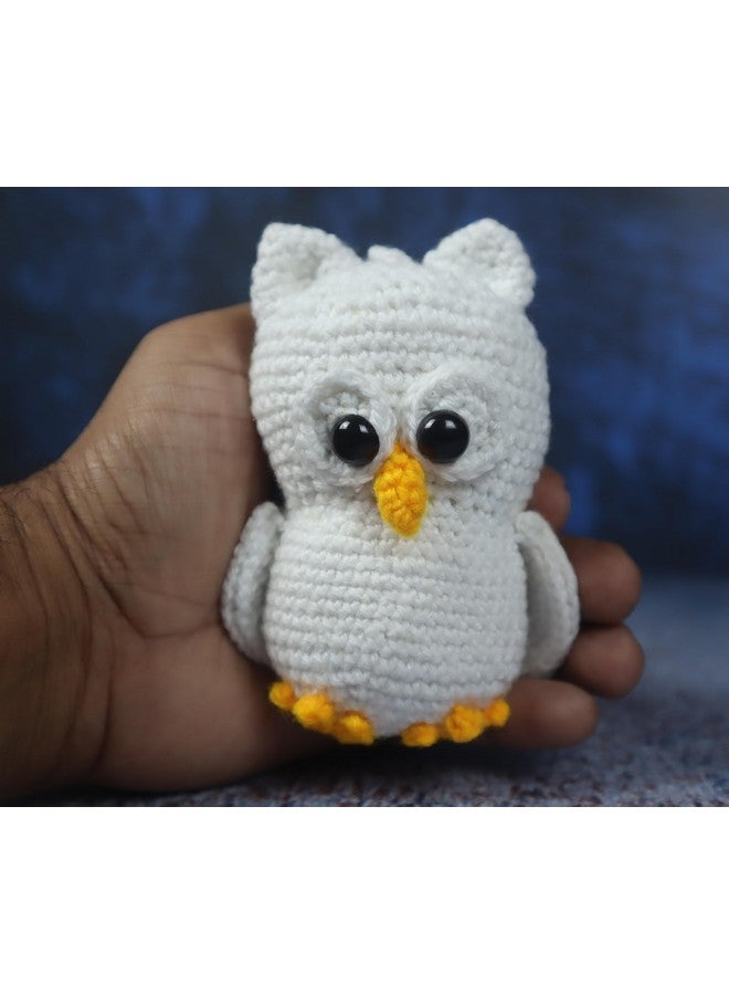 سوترا لعبة كروشيه على شكل بومة بيضاء صغيرة من سوترا | لعبة أميجورومي محشوة على شكل بومة لطيفة | هدية بومة بيضاء جميلة مصنوعة يدويًا لأعياد الميلاد والمناسبات | ألعاب ناعمة مقاس 4 × 3 بوصات للأطفال البنات والأولاد - Image 1