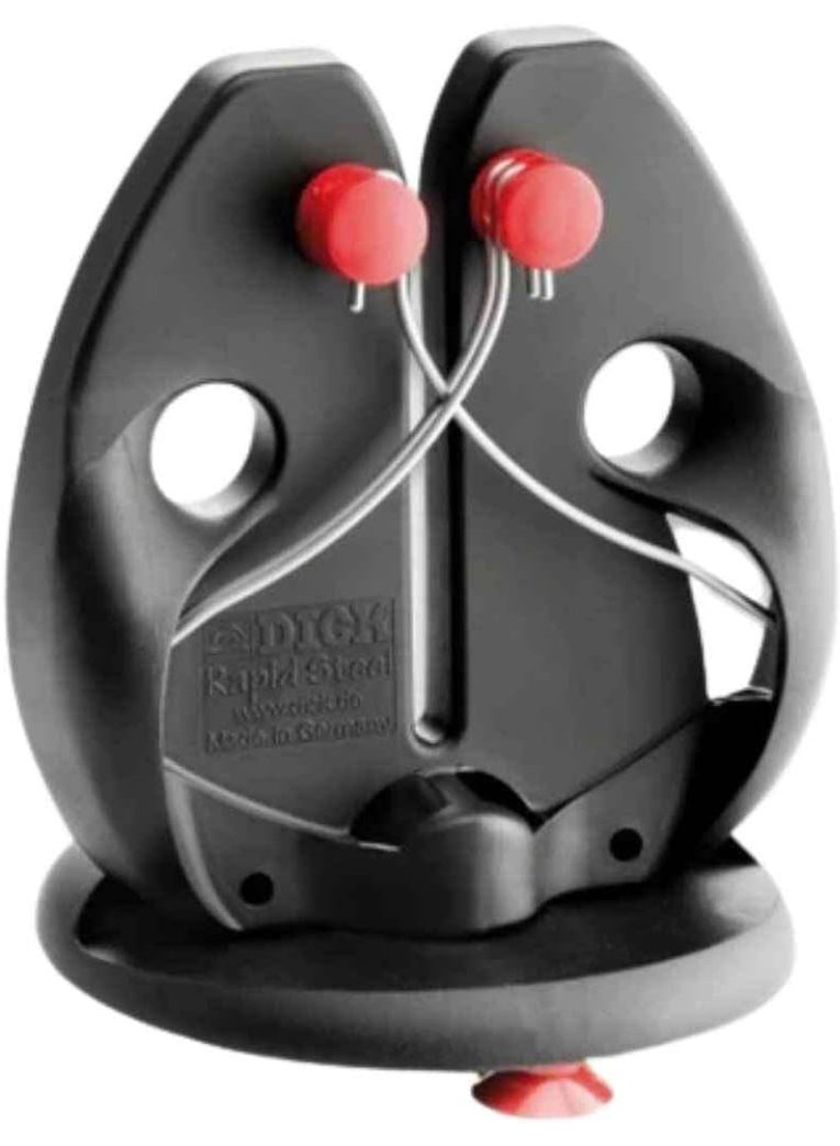 F. DICK – Rapid Steel Action Knife Sharpener Black - Professional kitchen knife sharpening - Ergonomic design - Stainless steel sharpening rods - Simple application - Made in Germany - Image 1