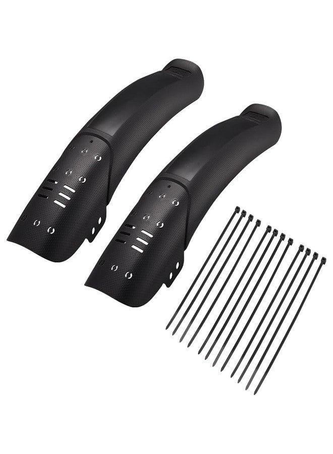 JSCARLIFE Universal MTB Mudguards Set - Adjustable Front/Rear Bicycle Fenders for 20"-29" Wheels, Fat Tire & Gravel Bikes, w/12 Heavy-Duty Zip Ties - Image 1