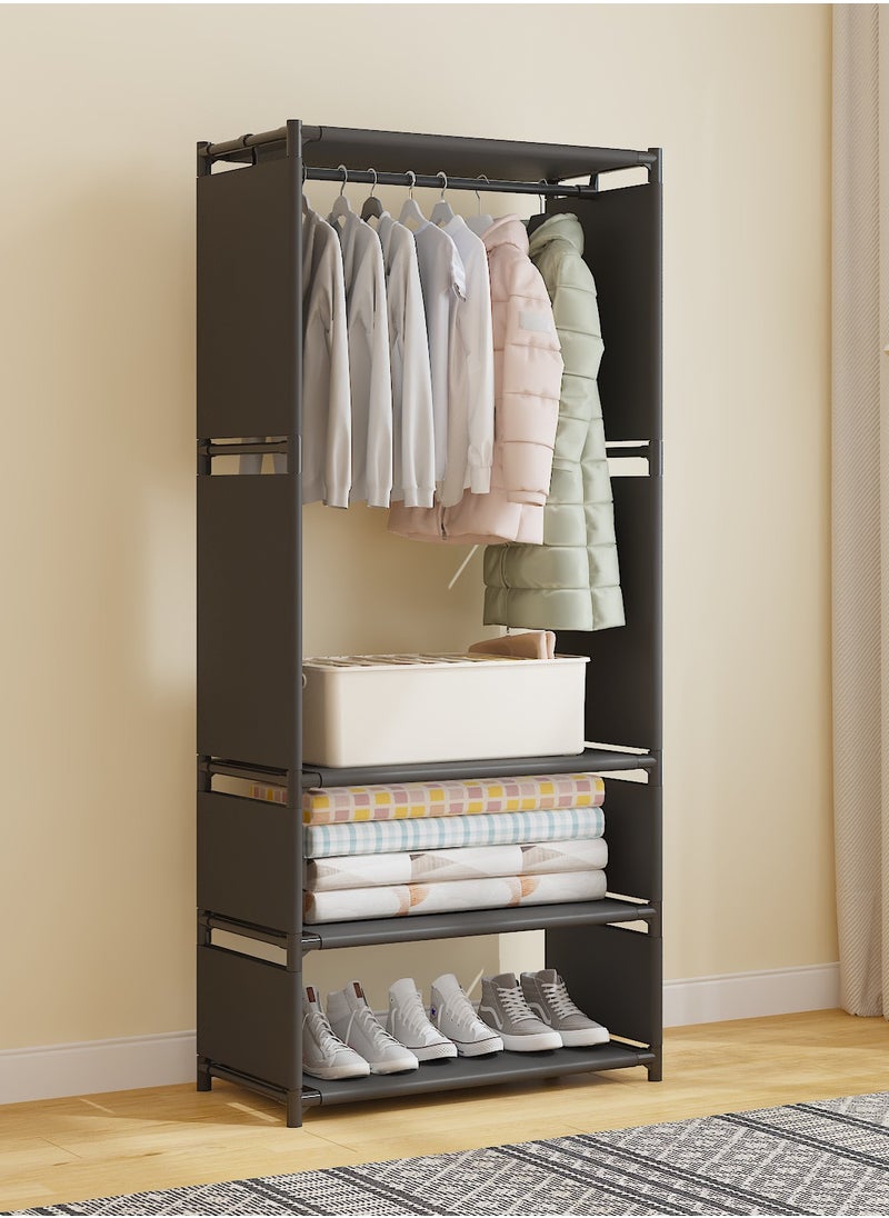ALMUFARREJ - Black Stylish and Durable Clothes Hanger and Organizer with Shelves - Image 1