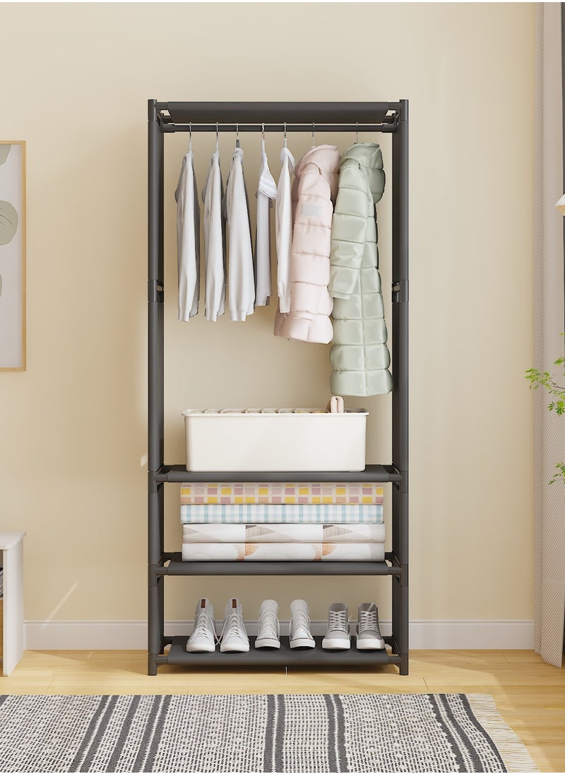 ALMUFARREJ - Black Stylish and Durable Clothes Hanger and Organizer with Shelves - Image 1