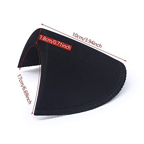 SEMINI 4 Pairs Black Covered Set-in Shoulder Pads Sewing Foam Pads for Blazer Suit Coat Jacket Clothes - Image 3