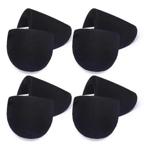 SEMINI 4 Pairs Black Covered Set-in Shoulder Pads Sewing Foam Pads for Blazer Suit Coat Jacket Clothes - Image 2