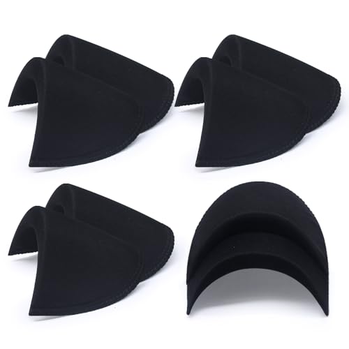 SEMINI 4 Pairs Black Covered Set-in Shoulder Pads Sewing Foam Pads for Blazer Suit Coat Jacket Clothes - Image 1