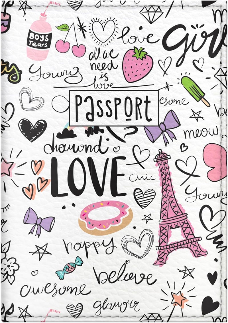 Quttie Passport Cover for Kids, Women and Men, Cute Travel Passport Holder (Paris Pattern) - Image 1