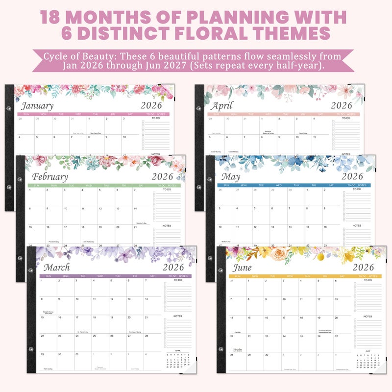 Adronix Desk Calendar 2026-2027 â€“ 22" x 17" Large Desk Calendar Runs From January 2026 to June 2027 - Image 3