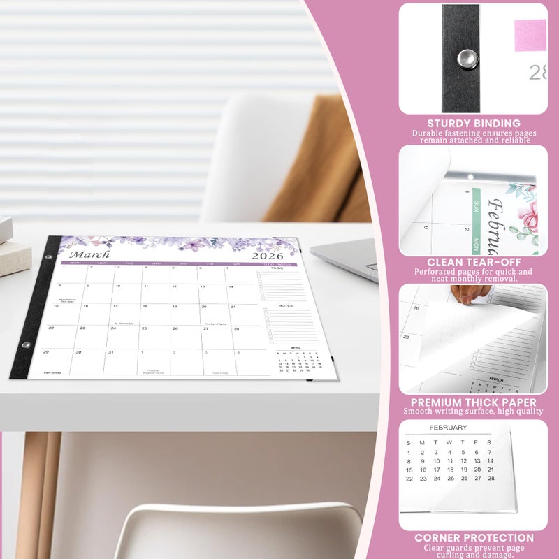 Adronix Desk Calendar 2026-2027 â€“ 22" x 17" Large Desk Calendar Runs From January 2026 to June 2027 - Image 4