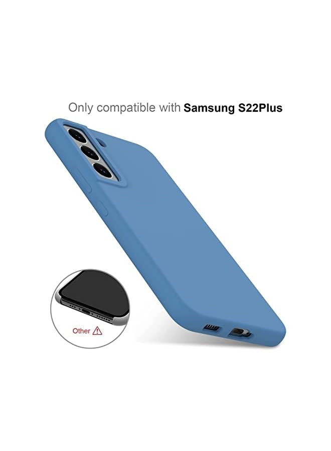 YoYoTech Liquid Silicon Case Compatible with Samsung Galaxy S22 Plus, Shock-Proof Soft Gel Rubber Matte Finish Cover designed for Samsung Galaxy S22 Plus 6.6’ (2022)- Blue - Image 2