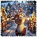 Qiuenisray Wooden Puzzles for Adults Christmas Elk Jigsaw Puzzles 200 Piece FSC Certified Tree Decor Unique Animal Shaped Puzzles Beautiful Gifts for Family Game 112x112 in - Image 2