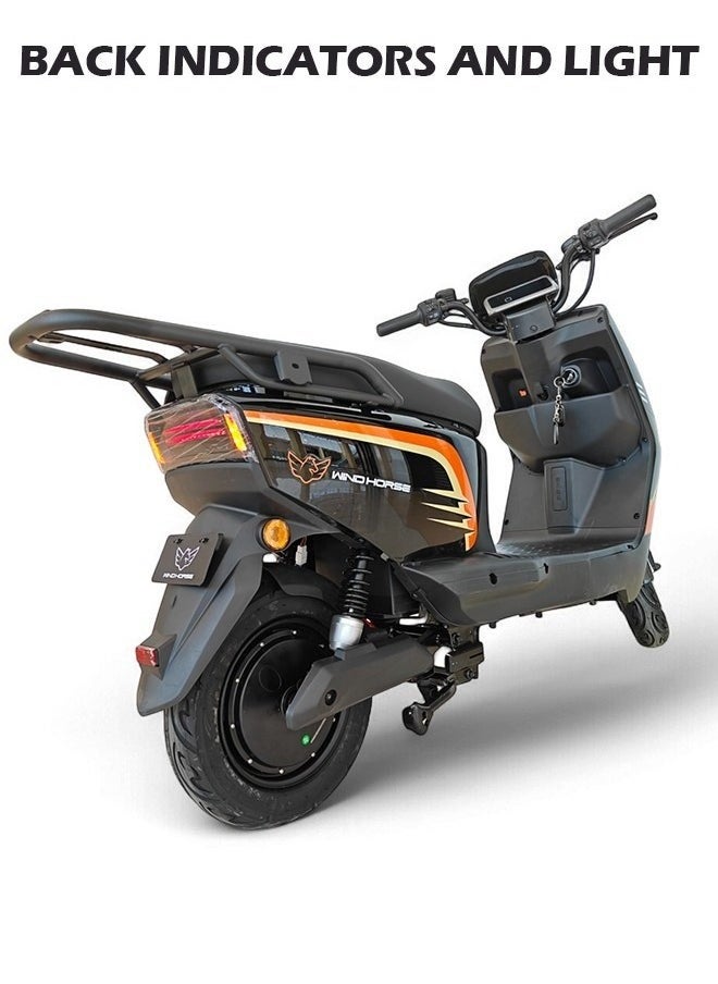 Windhorse Electric Scooter with 1500W Motor| 60V 20Ah Batter| 60km/h Max Speed| 50km Range| Carbon Alloy Frame| Remote Lock| Under-Seat Storage| 14-Inch Tires| Disc Brakes| 3-Speed Modes  - Image 4