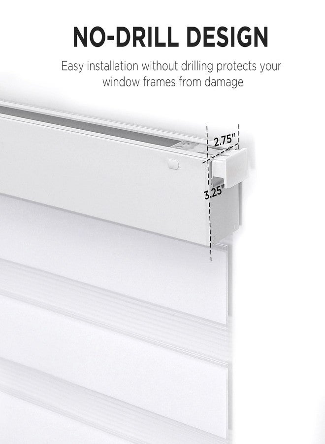 Joydeco No Drill Zebra Blinds for Windows, Cordless Day & Night Dual Sheer Roller Shades, Easy Installation, Free-Stop Light Filtering Privacy Blinds for Home(White,35" W x 75" H,2025 Version) - Image 4