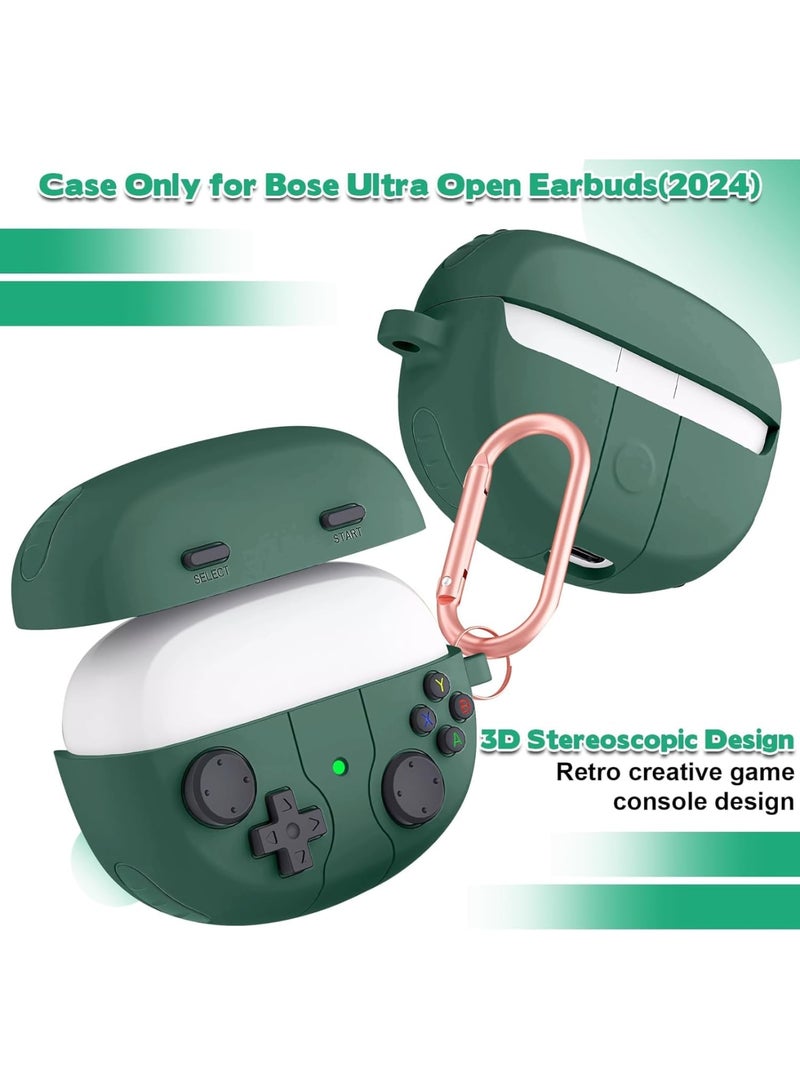 SOLARAE Game Consoles Silicone case for Bose Ultra Open Earbuds 2024, Shockproof Protective Case with Hooks, Silicone Full Protective Skin Cover for Bose Ultra Open Earbuds 2024, Green - Image 2