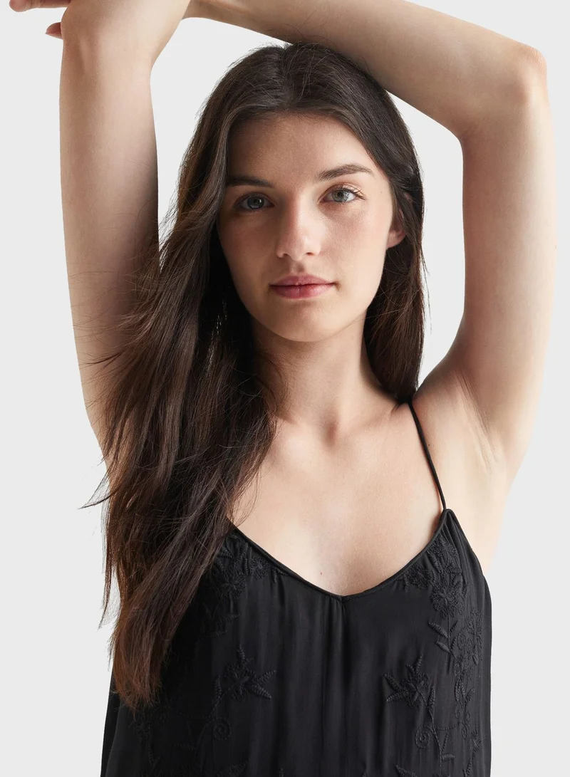 MANGO Youth Embroidered Maxi Dress