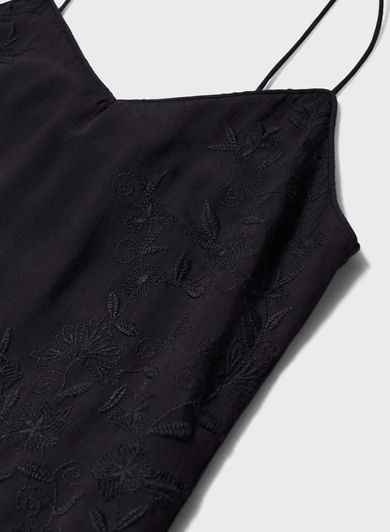 MANGO Youth Embroidered Maxi Dress