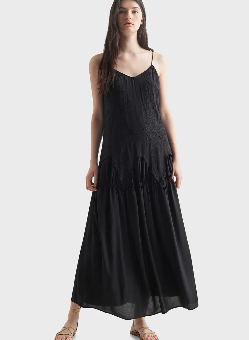MANGO Youth Embroidered Maxi Dress