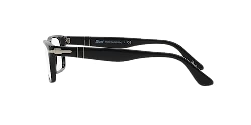 Persol Unisex PO3050V Rectangular Prescription Eyewear Frames, Black/Demo Lens, 53 mm - Image 4