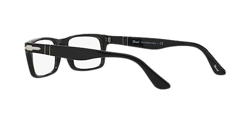 Persol Unisex PO3050V Rectangular Prescription Eyewear Frames, Black/Demo Lens, 53 mm - Image 5