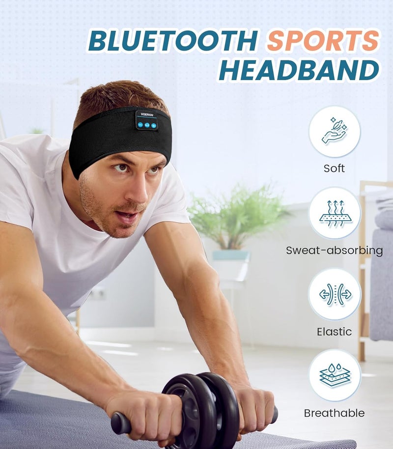 Voerou Sleep Headphones Bluetooth, Wireless Headband Headphones Sports Sweatband with Ultra-Thin HD Stereo Speakers for Sleeping,Workout,Jogging,Yoga,Insomnia, Travel, Meditation - Image 2