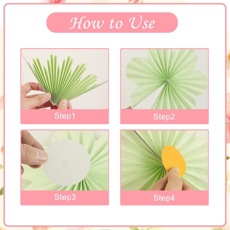 paper jazz Butterfly Flower Paper Fan,Pastel Party Decoration for Garden,Spring Paper Fans Floral Decorations for Wall Hanging Flower Decor Fairy Birthday Decorations Garland Backdrop for Tea Party Baby Shower. - Image 5