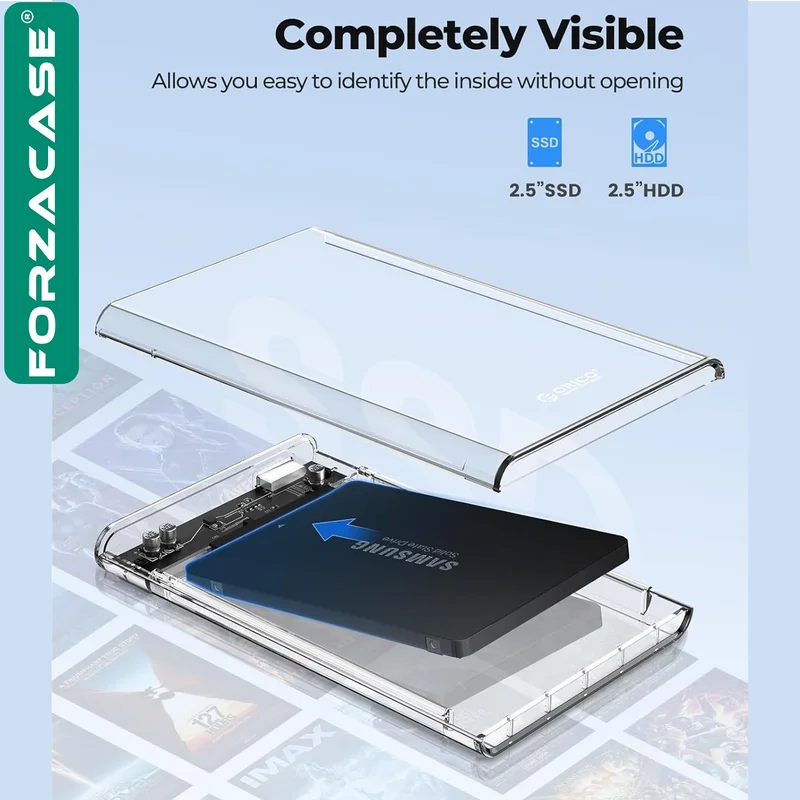 Forzacase Portable High Speed ​​5gbps USB 3.1 Sata 2.5 Inch External Hard Disk Box - FC468