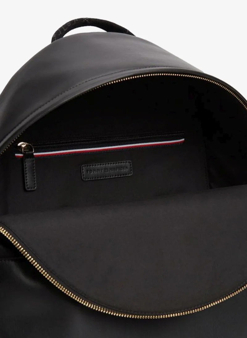 Tommy Hilfiger Black Logo Shoulder Strap Dome Backpack for Women | Best Price UAE