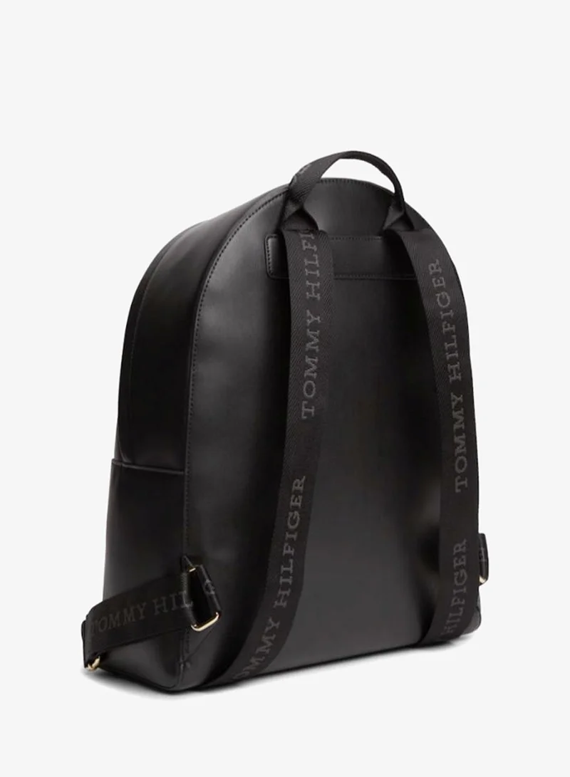 Tommy Hilfiger Black Logo Shoulder Strap Dome Backpack for Women | Best Price UAE