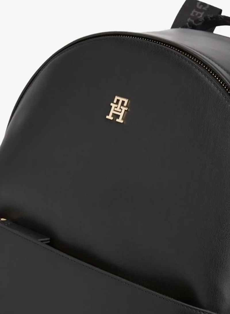 Tommy Hilfiger Black Logo Shoulder Strap Dome Backpack for Women | Best Price UAE