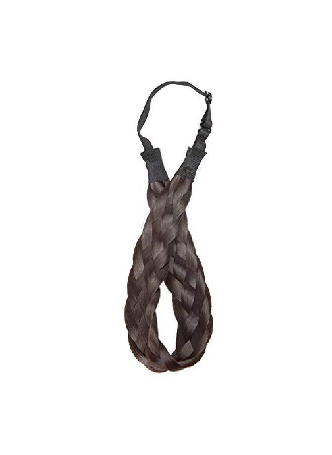 S-noilite - Braided Hair Band Plaited Headband Elastic Stretch Wide Plaited Braids Braided Headband Synthetic Hairpiece Chunky Braided Headband Trendy Girls Women (Mediumfive Strands Braided Dark Brown) - Image 1