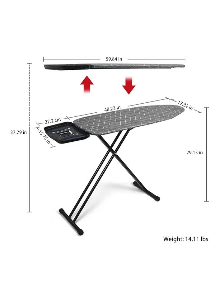 ENMAC Ironing Board 110x34cm, Black Iron Stand Steel Strcture with Paded cotton cover  - Image 2