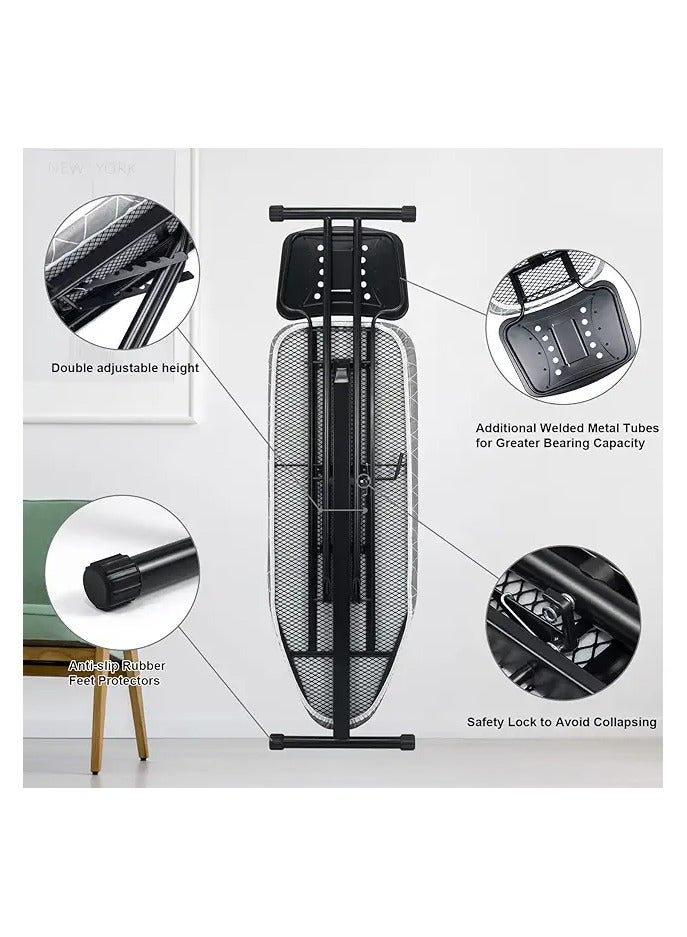 ENMAC Ironing Board 110x34cm, Black Iron Stand Steel Strcture with Paded cotton cover  - Image 3