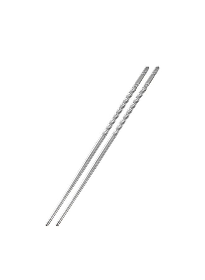 Factory Direct Stainless Steel Chopsticks Household Non-slip Chopsticks Kitchen Tableware Thread Non-slip Hotel Special-Color:Round  - Image 5