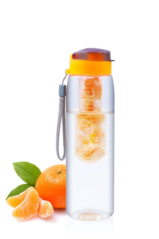 Anshri Anshri Fruit Tea Infuser Plastic Water Bottle Plastic Water Bottle with Infuser 900ml Pack Of 2 Multicolor - Image 3