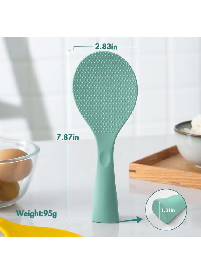 FireKylin Rice Paddle, Silicone Standing Rice Spatula with Non Stick Rice Spoon Paddle Heat Resistant Rice Cooker Spoon, Serving Spoon for Rice(Tiffany) - Image 4