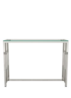 RIGID Stainless Steel Console Table with Glass Top  77x104x30cm  - Image 3