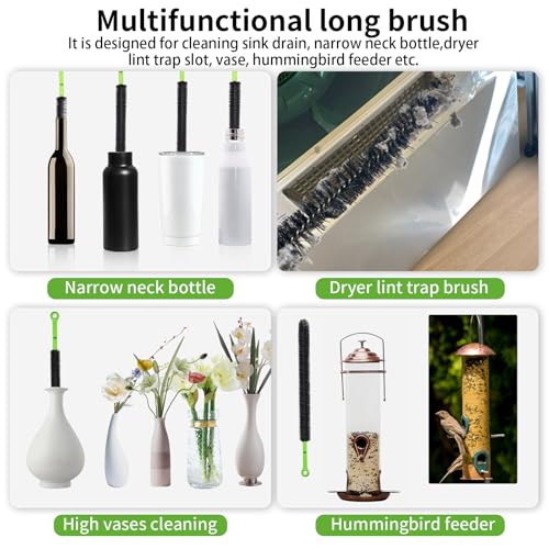 Dokpod 2 Pcs 17” Flexible Sink Drain Cleaner Brush Long Pipe Cleaner Brush for Cleaning Home Kitchen Sink Buthtub Snake Tube Hair Drain Clog Remover Brush for Shower and Tub Hair Clogs Bendable Sewer Drain - Image 4