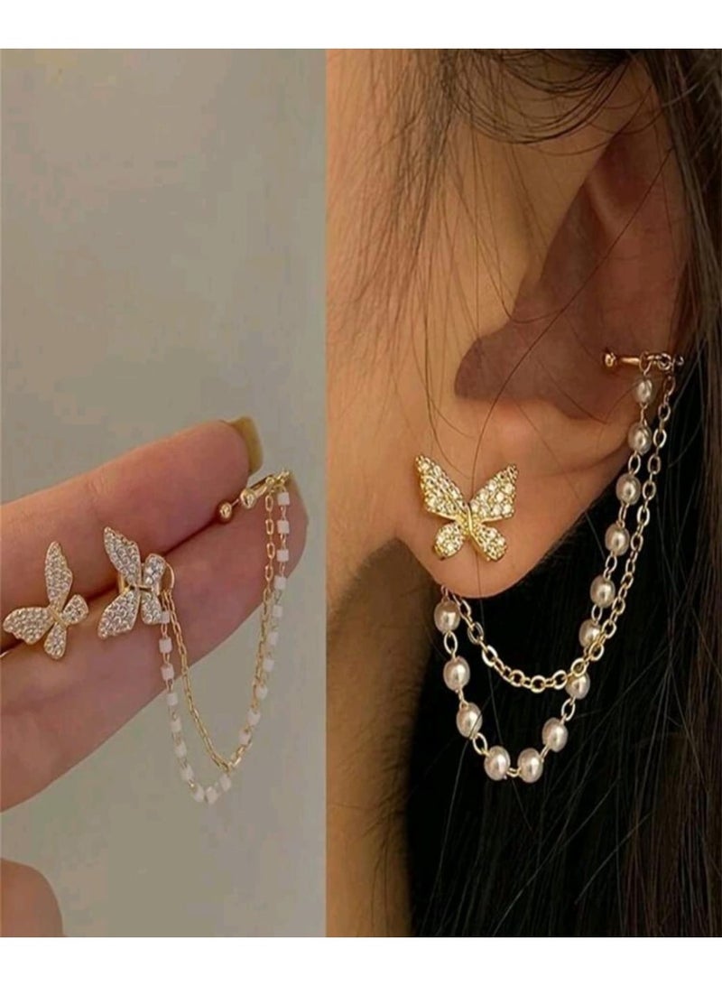 Shein 1 Pair Fashionable , butterfly l Earrings, Suitable For Women For Party, Date, Daily Wear - Image 1