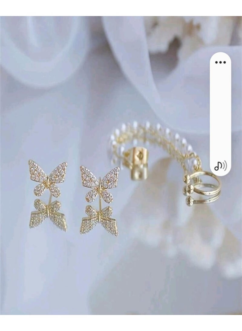 Shein 1 Pair Fashionable , butterfly l Earrings, Suitable For Women For Party, Date, Daily Wear - Image 3