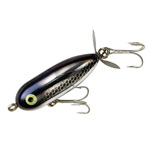 Heddon Torpedo Prop-Bait Topwater Fishing Lure with Spinner Action, Black Shiner/Glitter, Tiny Torpedo (1/4 oz) - Image 4