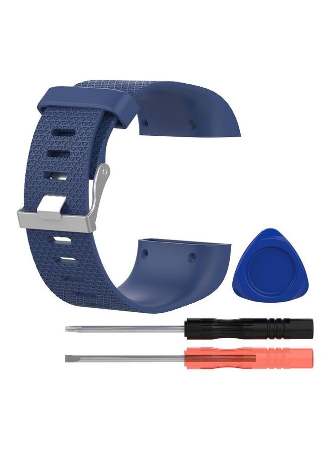 NIBEMINENT Rhombus Texture Adjustable Sport Wrist Strap Watchband for FITBIT Surge Blue - Image 4