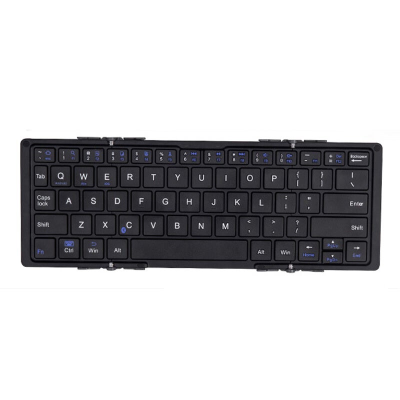 B.O.W Hangshi HB066 Foldable Wireless Bluetooth Keyboard Compatible with IPad Tablet Phone Computer Universal Office Mini Keyboard Standard Version Black - Image 2