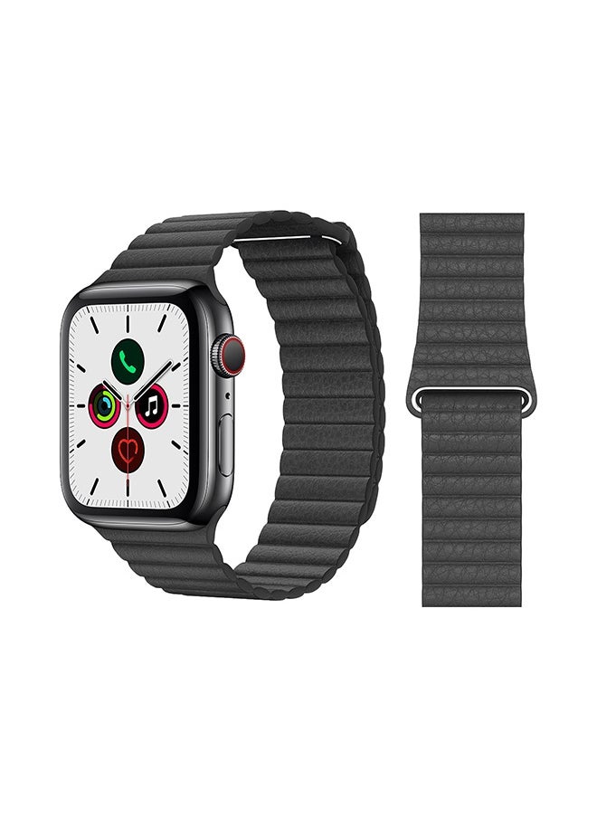 NIBEMINENT - Stylish Leather Band For Apple Watch Series 5/4/3/2/1 Black - Image 1