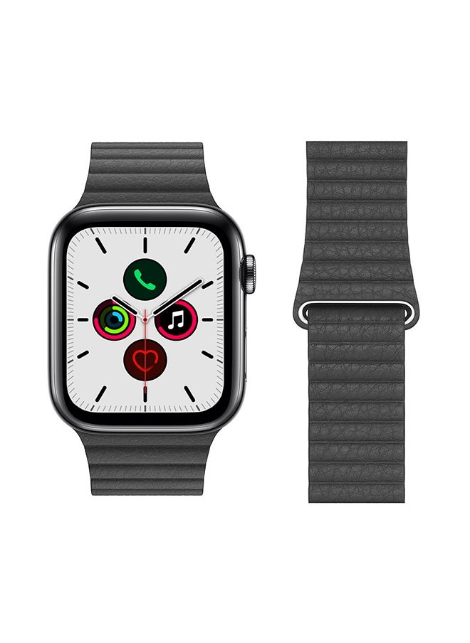 NIBEMINENT - Stylish Leather Band For Apple Watch Series 5/4/3/2/1 Black - Image 1
