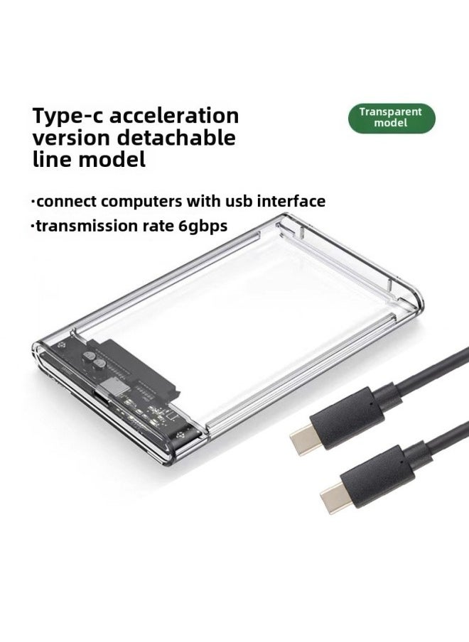 Generic 2.5 Inch Mobile Hard Disk Box USB3.0 Serial Port Solid State Mechanical Notebook Hard Disk USB3.0 To SATA-Color:3.1 Transparent C- C  - Image 1