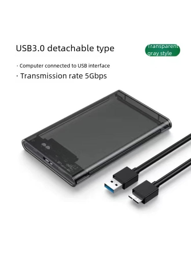 Generic 2.5 Inch Mobile Hard Disk Box USB3.0 Serial Port Solid State Mechanical Notebook Hard Disk USB3.0 To SATA-Color:3.1 Transparent C- C  - Image 5