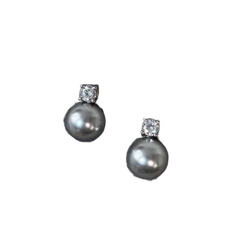 JHJ Pearl Earrings with Rhinestone Detail and Lightweight Huggie Profile for Daily Wear and Elegant Styling - Image 3