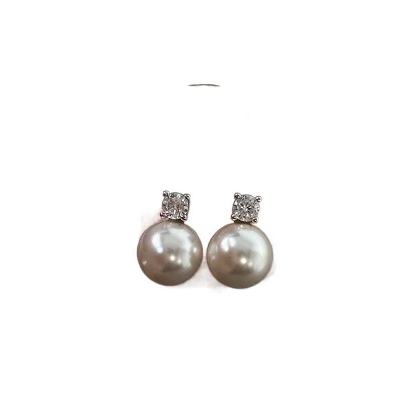 JHJ Pearl Earrings with Rhinestone Detail and Lightweight Huggie Profile for Daily Wear and Elegant Styling - Image 1