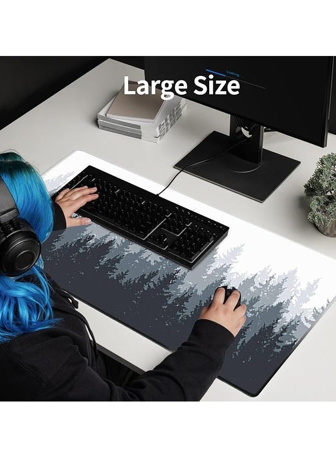 Arabest Large Mouse Pad 900x400mm Extended Gaming Mouse Pad Non-Slip Rubber Base Mouse pad Office Desk Mat Desk Pad Smooth Cloth Surface Keyboard Mouse Pads for Computers (forest silhouette)  - Image 2