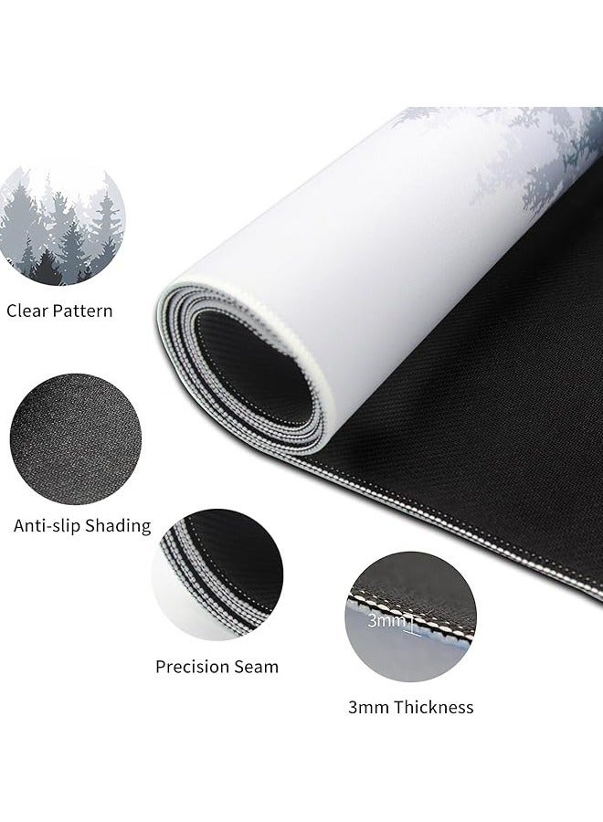 Arabest Large Mouse Pad 900x400mm Extended Gaming Mouse Pad Non-Slip Rubber Base Mouse pad Office Desk Mat Desk Pad Smooth Cloth Surface Keyboard Mouse Pads for Computers (forest silhouette)  - Image 4